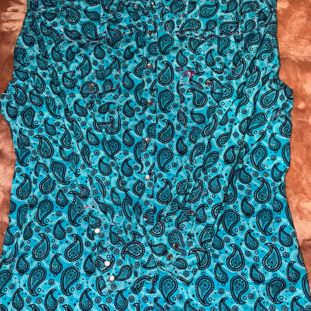 Paisley Button Down Shirt - Teal